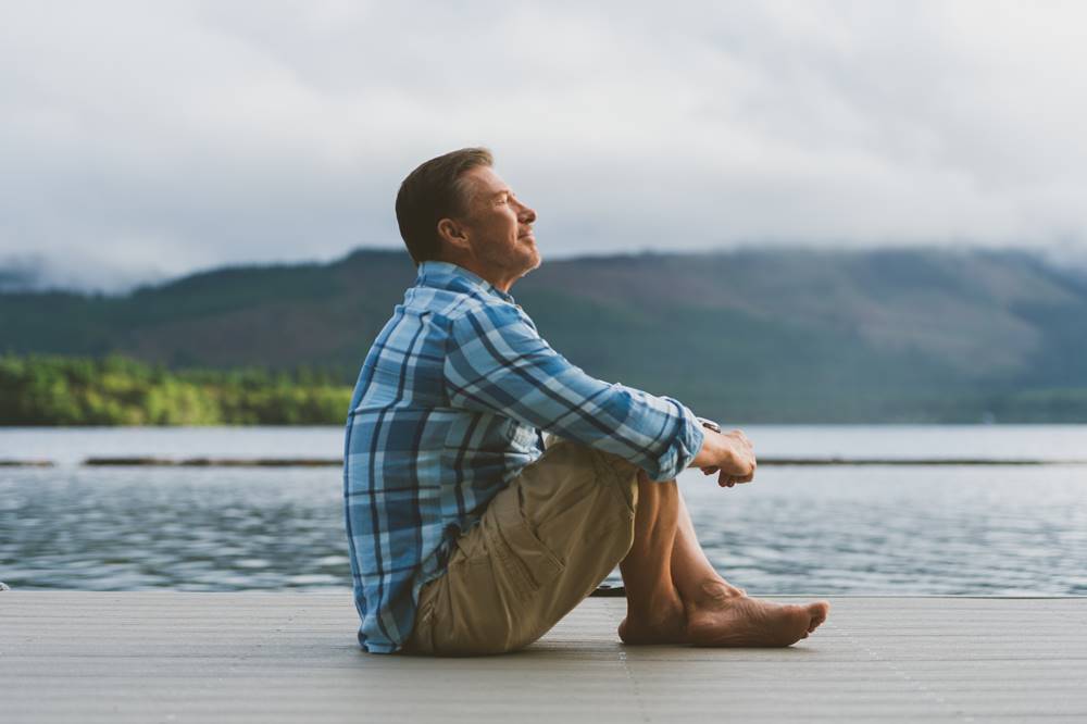 Man sitting on beach